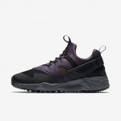 Nike zapatillas para hombre air huarache utility negro/morado dinastía/arcilla empolvado metálico/terreno de juego
