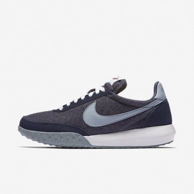 Nike zapatillas para mujer roshe waffle racer premium nm azul marino medianoche/blanco/rojo universitario/gris azulado