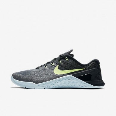 Nike zapatillas para mujer metcon 3 gris oscuro/azul glacial/negro/verde fantasma