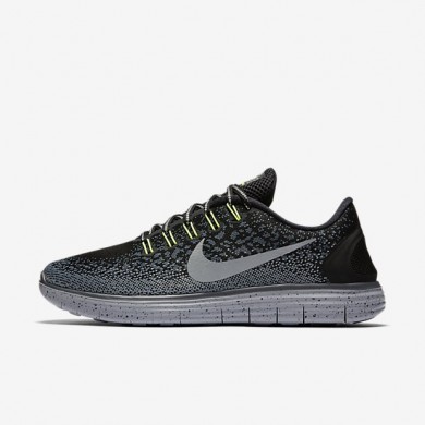 Nike zapatillas para hombre free rn distance shield negro/gris oscuro/sigilo/plata metalizado