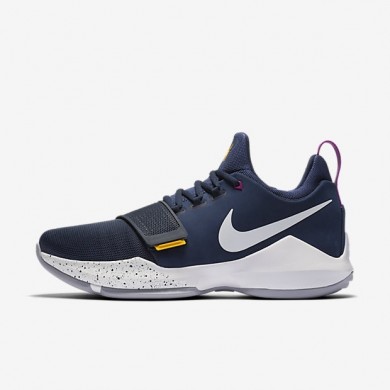 Nike zapatillas para hombre baloncesto pg1 obsidiana/oro universitario/hipervioleta/blanco