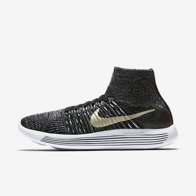 Nike zapatillas para mujer lunarepic flyknit bhm negro/blanco/estrella de oro metálico