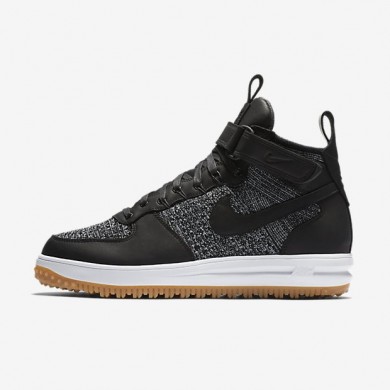 Nike zapatillas para hombre lunar force 1 flyknit workboot negro/gris lobo/marrón claro goma/blanco