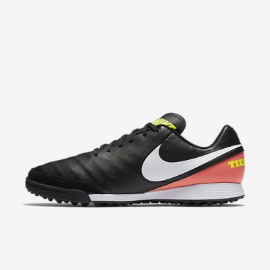 Nike zapatillas para hombre tiempox genio ii leather tf negro/hipernaranja/voltio/blanco