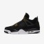 Nike zapatillas para hombre air jordan 4 retro negro/blanco/oro metalizado