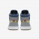 Nike zapatillas para hombre air jordan 1 retro high nouveau gris lobo/azul francés/blanco/hoja oro